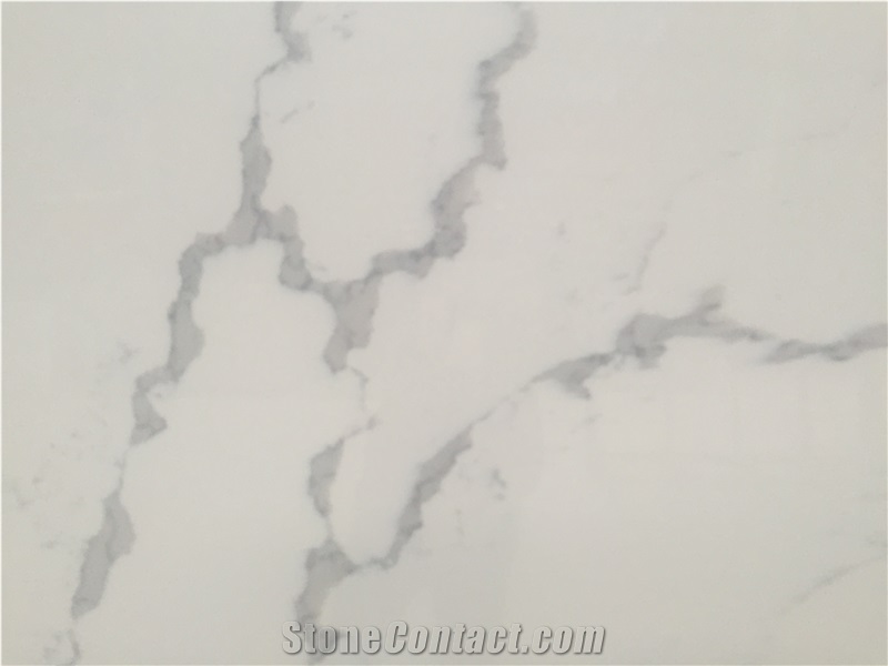 V180 White Quartz with Marble Vein , Quartz Tiles & Slabs , Floor Covering Tiles, Quartz Wall Covering Tiles,Quartz Skirting